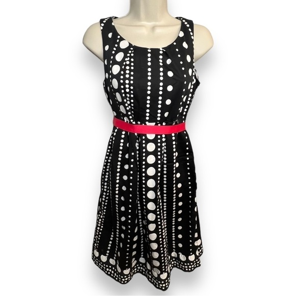 MOTHERHOOD Maternity Sleeveless Polka Dot Dress Black and White Size Medium - Picture 1 of 4